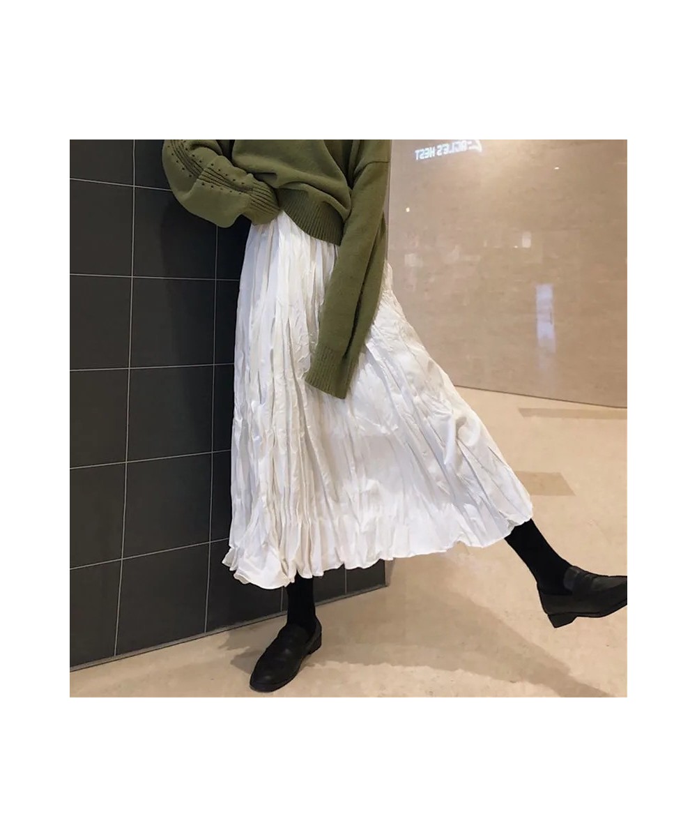 2023 Autumn Winter Women Boho Long Skirts High Waist Ruffles White Pleated Skirts Jupe Femme Women Spring Skirt Saia Midi $37...