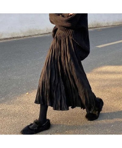 2023 Autumn Winter Women Boho Long Skirts High Waist Ruffles White Pleated Skirts Jupe Femme Women Spring Skirt Saia Midi $37...