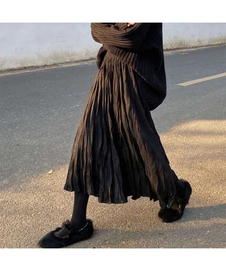 2023 Autumn Winter Women Boho Long Skirts High Waist Ruffles White Pleated Skirts Jupe Femme Women Spring Skirt Saia Midi $37...