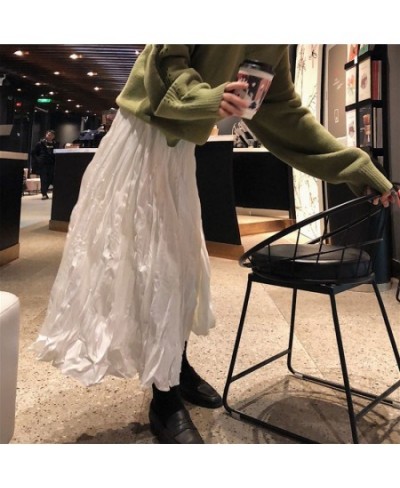 2023 Autumn Winter Women Boho Long Skirts High Waist Ruffles White Pleated Skirts Jupe Femme Women Spring Skirt Saia Midi $37...