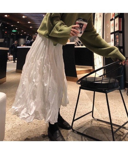 2023 Autumn Winter Women Boho Long Skirts High Waist Ruffles White Pleated Skirts Jupe Femme Women Spring Skirt Saia Midi $37...