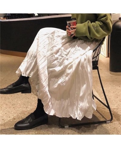 2023 Autumn Winter Women Boho Long Skirts High Waist Ruffles White Pleated Skirts Jupe Femme Women Spring Skirt Saia Midi $37...