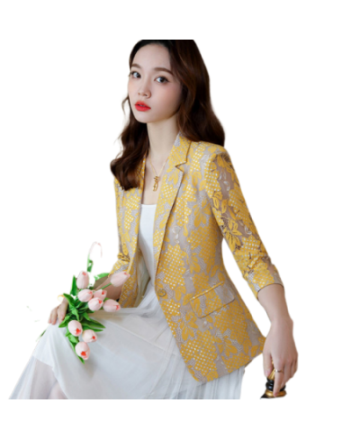 Lace Suit Women's Coat 2022 Spring and Summer Thin New Korean Fashion Temperament Leisure Slim Women's Suit Jacket $47.49 - S...