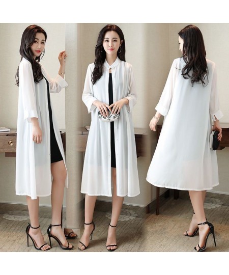 Women Clothing Female Summer Thin Section Sun Protection Clothing Long Sleeve Shawl Chiffon Cardigan Coat 5xl E104 $28.67 - J...