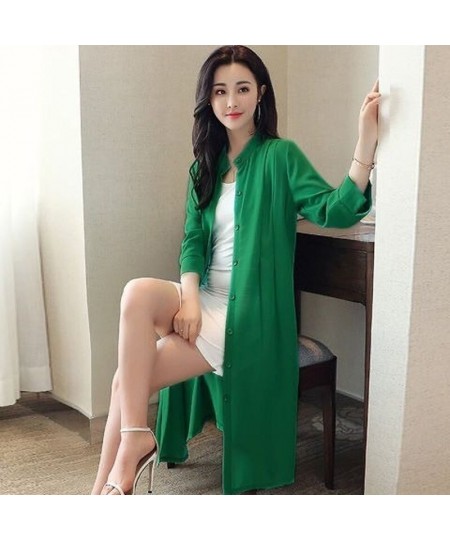 Women Clothing Female Summer Thin Section Sun Protection Clothing Long Sleeve Shawl Chiffon Cardigan Coat 5xl E104 $28.67 - J...