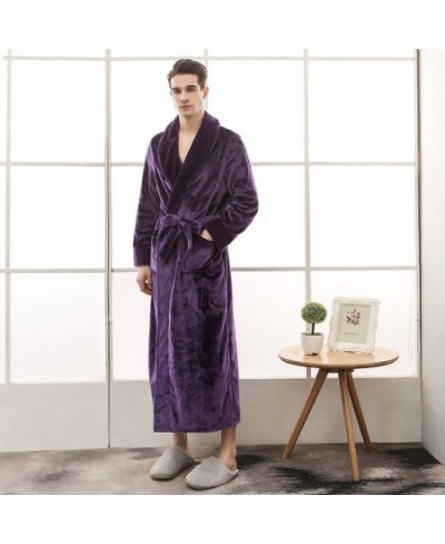 Terry Dressing Gown Women's Thick V Neck Winter Soft Long Sleeve Ladies Bathrobe with Sashes Flannel Pocket Plus Size Home We...