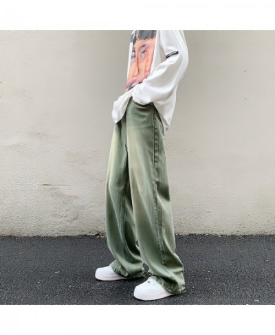 Wide Leg Denim Trousers Vintage Green Jeans Women Summer Korean Fashion Vibe Style Y2k Streetwear High Waist Baggy Pants $51....