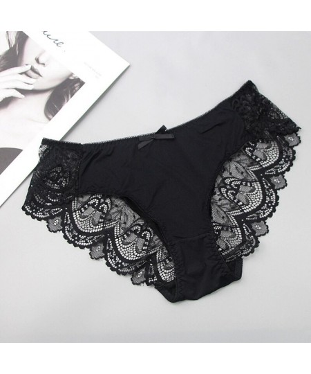 2022 Fashionable Womens Large Size XL XXL XXXL XXXXL Lace Panties Mid-Waist Ladies Thin Soft Underwear $15.09 - Underwear