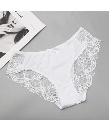 2022 Fashionable Womens Large Size XL XXL XXXL XXXXL Lace Panties Mid-Waist Ladies Thin Soft Underwear $15.09 - Underwear