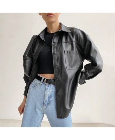 Spring New Leather Jackets for Women Black Small PU Leather Lapel Coat Europe American Women's Vintage Motorcycle Bomber Jack...