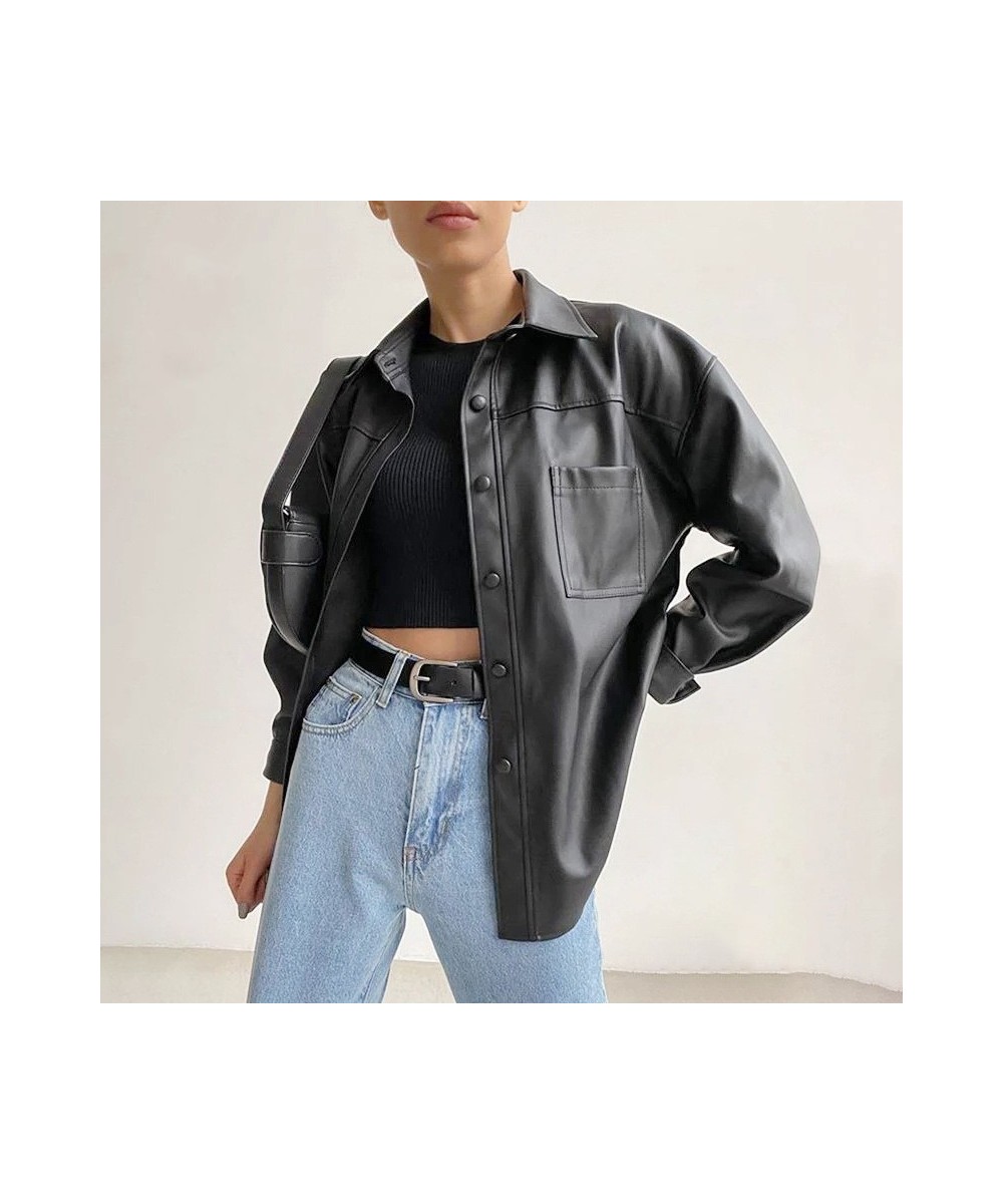 Spring New Leather Jackets for Women Black Small PU Leather Lapel Coat Europe American Women's Vintage Motorcycle Bomber Jack...