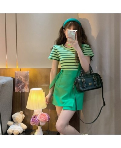 Women Student Girl Summer Cute Short Mini Skirt Preppy Style High Waist Strap Skirt $37.79 - Skirts