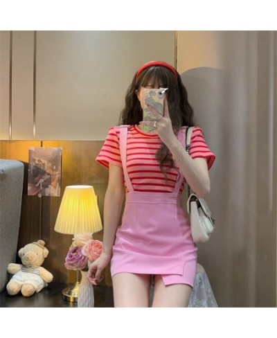 Women Student Girl Summer Cute Short Mini Skirt Preppy Style High Waist Strap Skirt $37.79 - Skirts