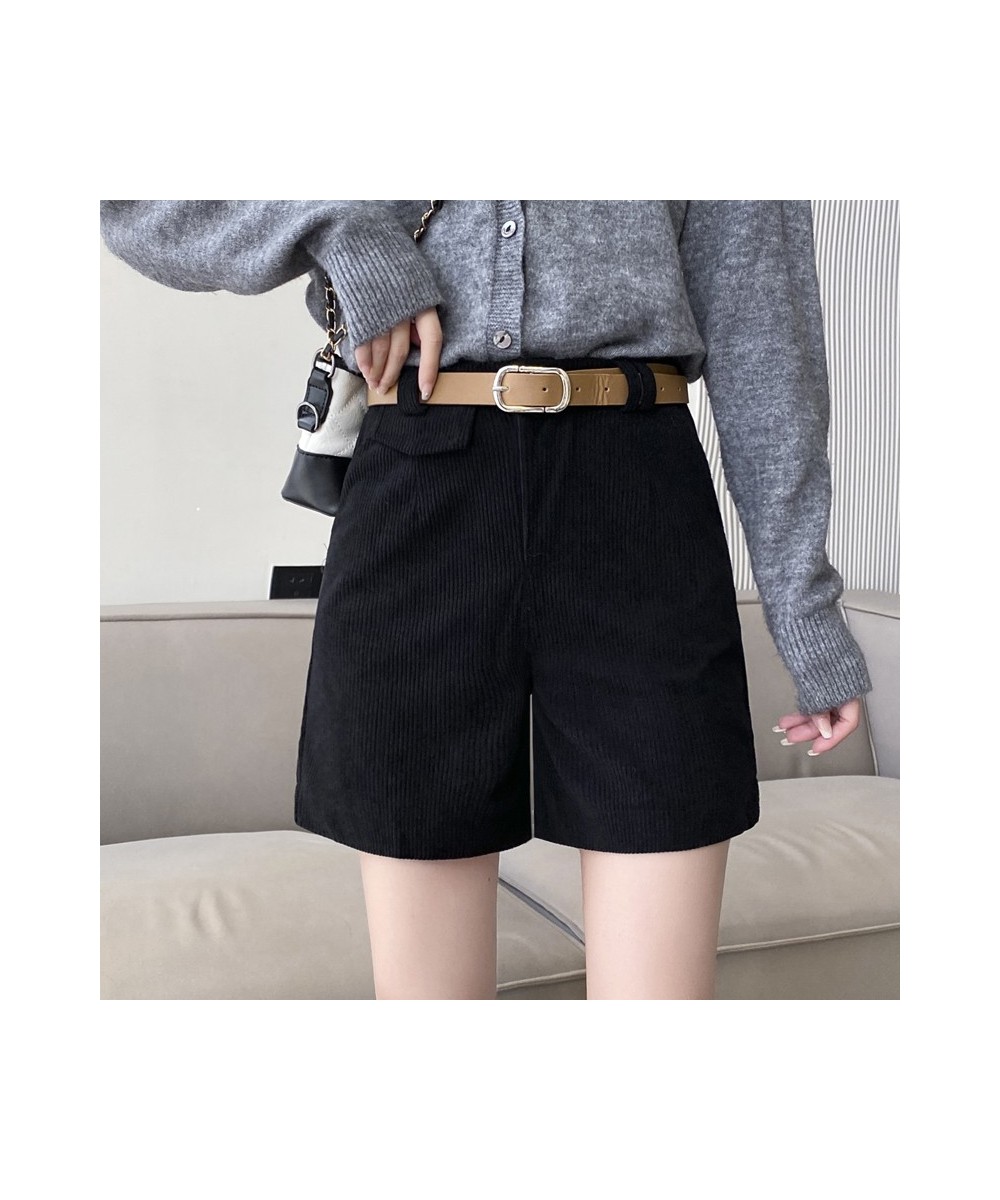 Fashion Korean High Waist Women's Shorts Loose Streetwear Solid Corduroy Winter Shorts S-5XL Big Size Wide Leg Short Femme $7...