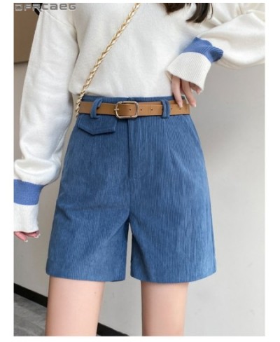 Fashion Korean High Waist Women's Shorts Loose Streetwear Solid Corduroy Winter Shorts S-5XL Big Size Wide Leg Short Femme $7...