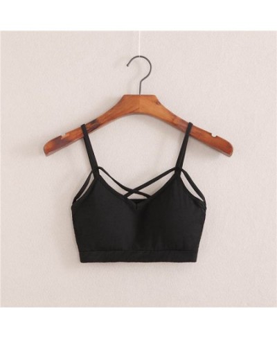 Girl Cut Out Tops Strappy Tank Blouses Bottoming Vest Bandage Halter Tank Tops Culotte Bustier Bralette Corset Camisole $14.7...