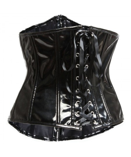 PU Leather Steampunk Corset Waist Trainer Corset Polyester WOMEN Bustiers & Corsets $38.21 - Underwear