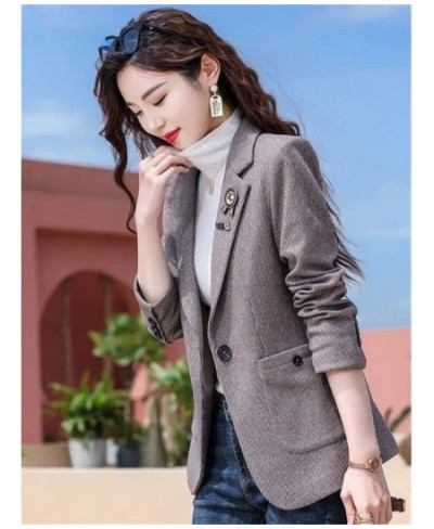 Blazer Women Spring and Autumn Casual Ladies Woolen Suit Jacket Female Design Sense Elegant Blouser Chaqueta De Traje 2022 Ne...