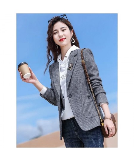 Blazer Women Spring and Autumn Casual Ladies Woolen Suit Jacket Female Design Sense Elegant Blouser Chaqueta De Traje 2022 Ne...