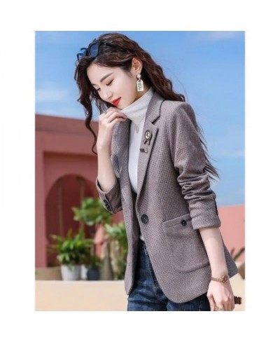 Blazer Women Spring and Autumn Casual Ladies Woolen Suit Jacket Female Design Sense Elegant Blouser Chaqueta De Traje 2022 Ne...