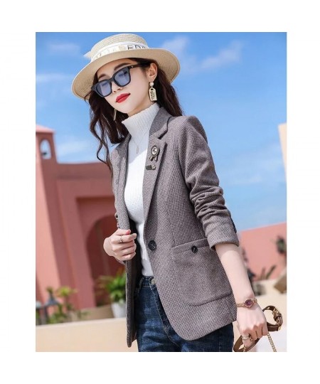 Blazer Women Spring and Autumn Casual Ladies Woolen Suit Jacket Female Design Sense Elegant Blouser Chaqueta De Traje 2022 Ne...