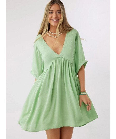 Black Sleepwear Women's Nightgown Lacing Backless Night Dress Sexy Mini Dress Deep V-Neck Half Sleeve Woman Dresses Green $41...