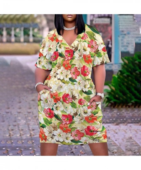 Summer Women Floral Dress Party Even Casual Bohemian Beach Dresses Women Fashion ELegant Midi Dress Femme Sexy Sundress V-Nec...