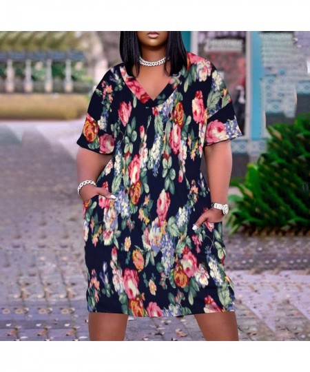 Summer Women Floral Dress Party Even Casual Bohemian Beach Dresses Women Fashion ELegant Midi Dress Femme Sexy Sundress V-Nec...