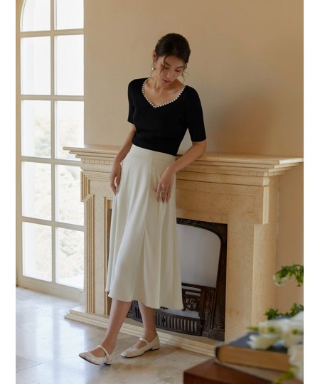 French Elegant Structure Split Skirt for Women Summer Commuting Office Lady High Waist Slimming Thin Umbrella Skirt Female $7...