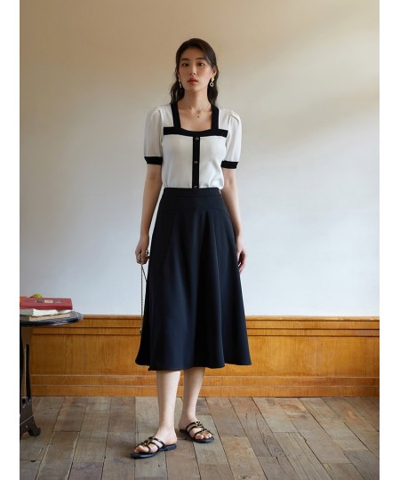 French Elegant Structure Split Skirt for Women Summer Commuting Office Lady High Waist Slimming Thin Umbrella Skirt Female $7...