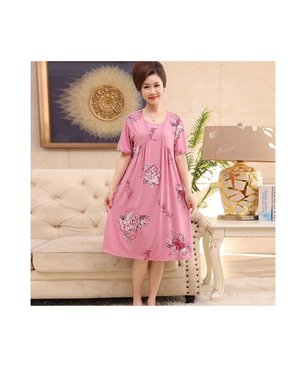 Elegant Floral Women Modal Cotton Long Nightgowns Sleepshirts Summer Home Dress Sleepwear Comfortable Nightdress Indoor $35.7...