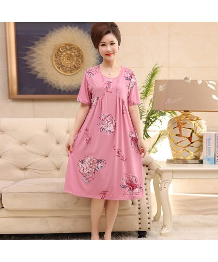 Elegant Floral Women Modal Cotton Long Nightgowns Sleepshirts Summer Home Dress Sleepwear Comfortable Nightdress Indoor $35.7...