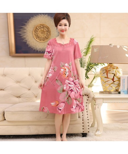 Elegant Floral Women Modal Cotton Long Nightgowns Sleepshirts Summer Home Dress Sleepwear Comfortable Nightdress Indoor $35.7...