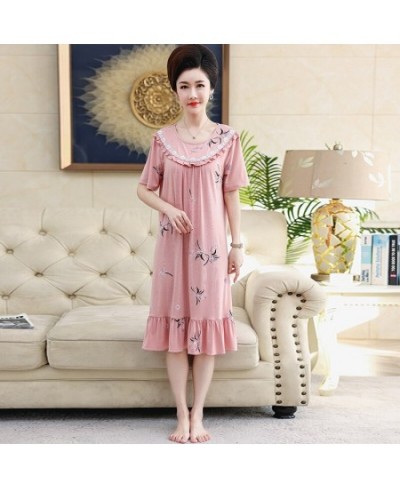 Elegant Floral Women Modal Cotton Long Nightgowns Sleepshirts Summer Home Dress Sleepwear Comfortable Nightdress Indoor $35.7...