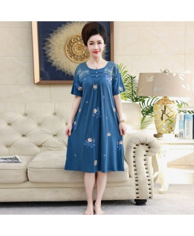 Elegant Floral Women Modal Cotton Long Nightgowns Sleepshirts Summer Home Dress Sleepwear Comfortable Nightdress Indoor $35.7...