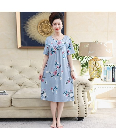 Elegant Floral Women Modal Cotton Long Nightgowns Sleepshirts Summer Home Dress Sleepwear Comfortable Nightdress Indoor $35.7...