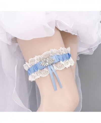 Wedding Bridal Garter Satin Bow Rhinestones Garter Sexy Lace Garter Thigh Ring Bridal Leg Garter for Bridal and Bridesmaid $1...