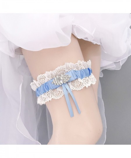 Wedding Bridal Garter Satin Bow Rhinestones Garter Sexy Lace Garter Thigh Ring Bridal Leg Garter for Bridal and Bridesmaid $1...