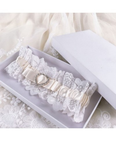 Wedding Bridal Garter Satin Bow Rhinestones Garter Sexy Lace Garter Thigh Ring Bridal Leg Garter for Bridal and Bridesmaid $1...