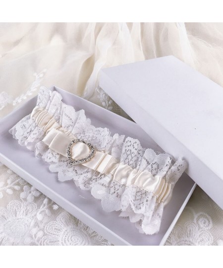 Wedding Bridal Garter Satin Bow Rhinestones Garter Sexy Lace Garter Thigh Ring Bridal Leg Garter for Bridal and Bridesmaid $1...