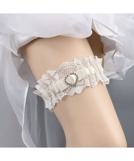 Wedding Bridal Garter Satin Bow Rhinestones Garter Sexy Lace Garter Thigh Ring Bridal Leg Garter for Bridal and Bridesmaid $1...