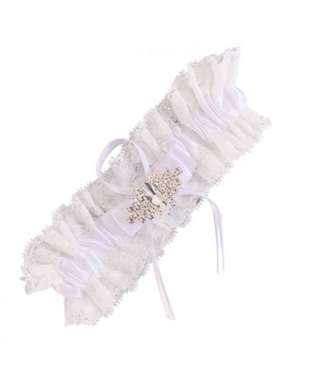 Wedding Bridal Garter Satin Bow Rhinestones Garter Sexy Lace Garter Thigh Ring Bridal Leg Garter for Bridal and Bridesmaid $1...