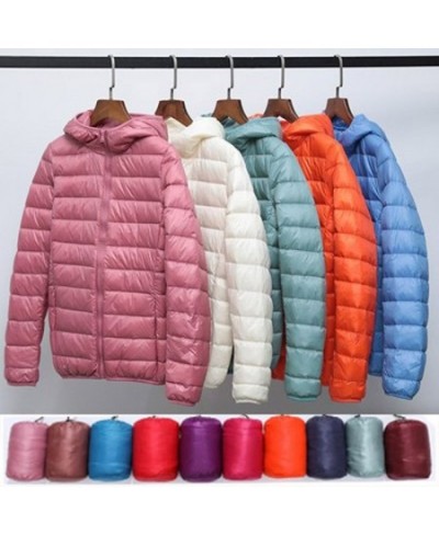 Women's Winter Ultra Light Down Jackets Hooded Slim Packable Down Coats Lady Autumn Winter Down Parkas Woman Outerwear $41.22...