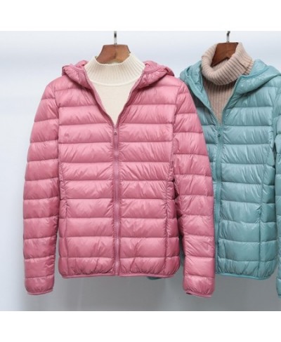 Women's Winter Ultra Light Down Jackets Hooded Slim Packable Down Coats Lady Autumn Winter Down Parkas Woman Outerwear $41.22...