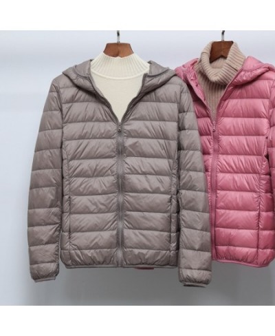 Women's Winter Ultra Light Down Jackets Hooded Slim Packable Down Coats Lady Autumn Winter Down Parkas Woman Outerwear $41.22...