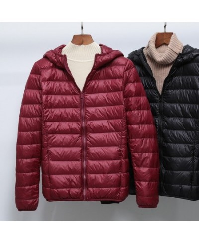 Women's Winter Ultra Light Down Jackets Hooded Slim Packable Down Coats Lady Autumn Winter Down Parkas Woman Outerwear $41.22...