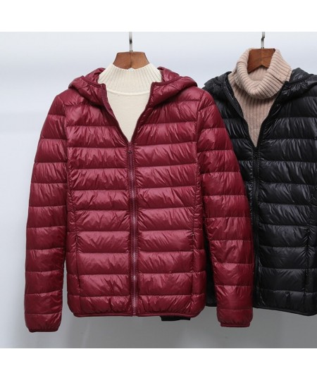 Women's Winter Ultra Light Down Jackets Hooded Slim Packable Down Coats Lady Autumn Winter Down Parkas Woman Outerwear $41.22...