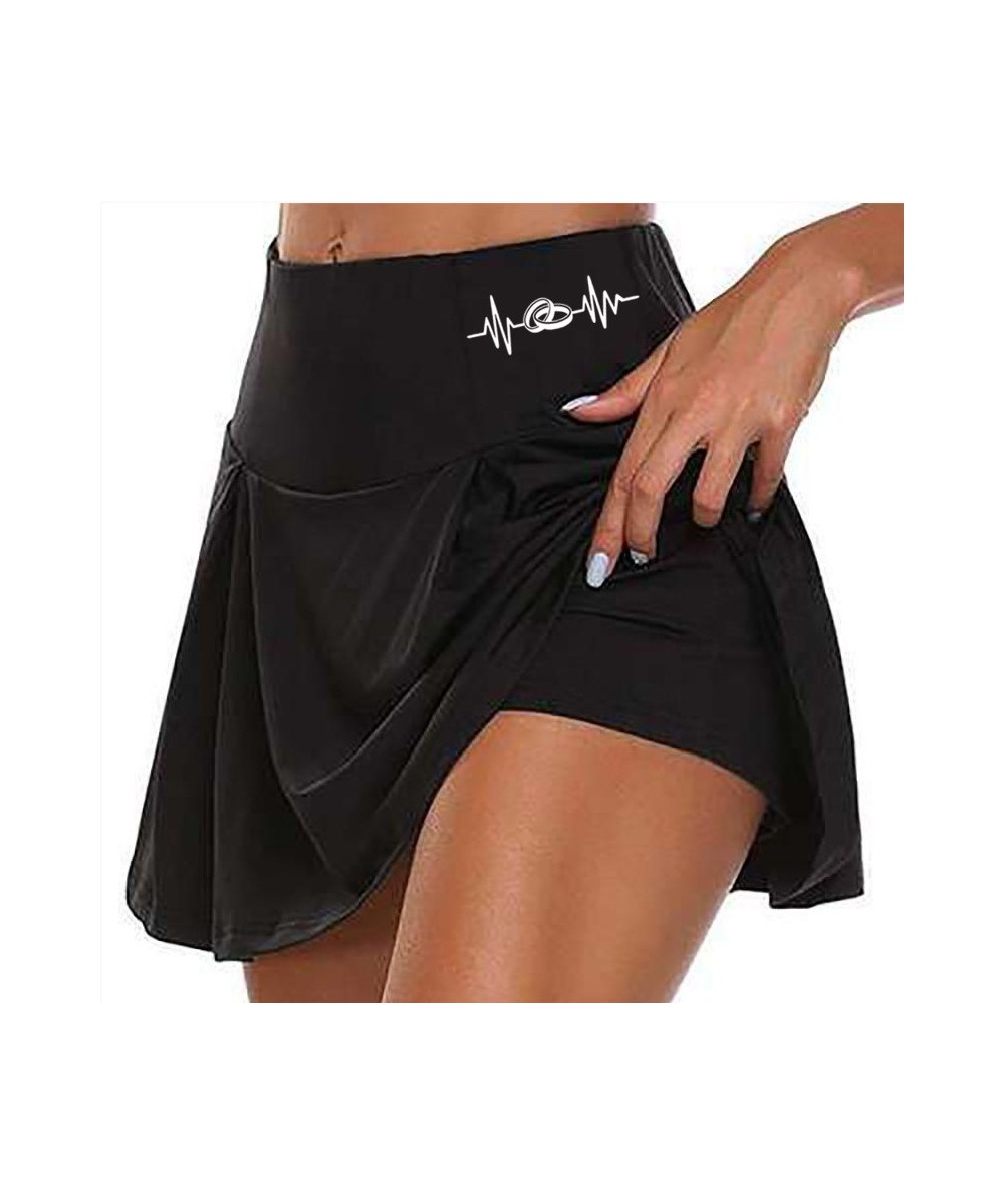 Women 2 In 1 Tennis Butt Scrunch Skirted Running Shorts Quick Dry Fake Skirt Sexy Gym Workout Short Pants Yoga Short Dress $2...