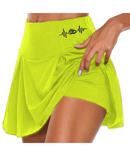 Women 2 In 1 Tennis Butt Scrunch Skirted Running Shorts Quick Dry Fake Skirt Sexy Gym Workout Short Pants Yoga Short Dress $2...