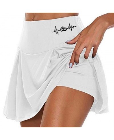 Women 2 In 1 Tennis Butt Scrunch Skirted Running Shorts Quick Dry Fake Skirt Sexy Gym Workout Short Pants Yoga Short Dress $2...